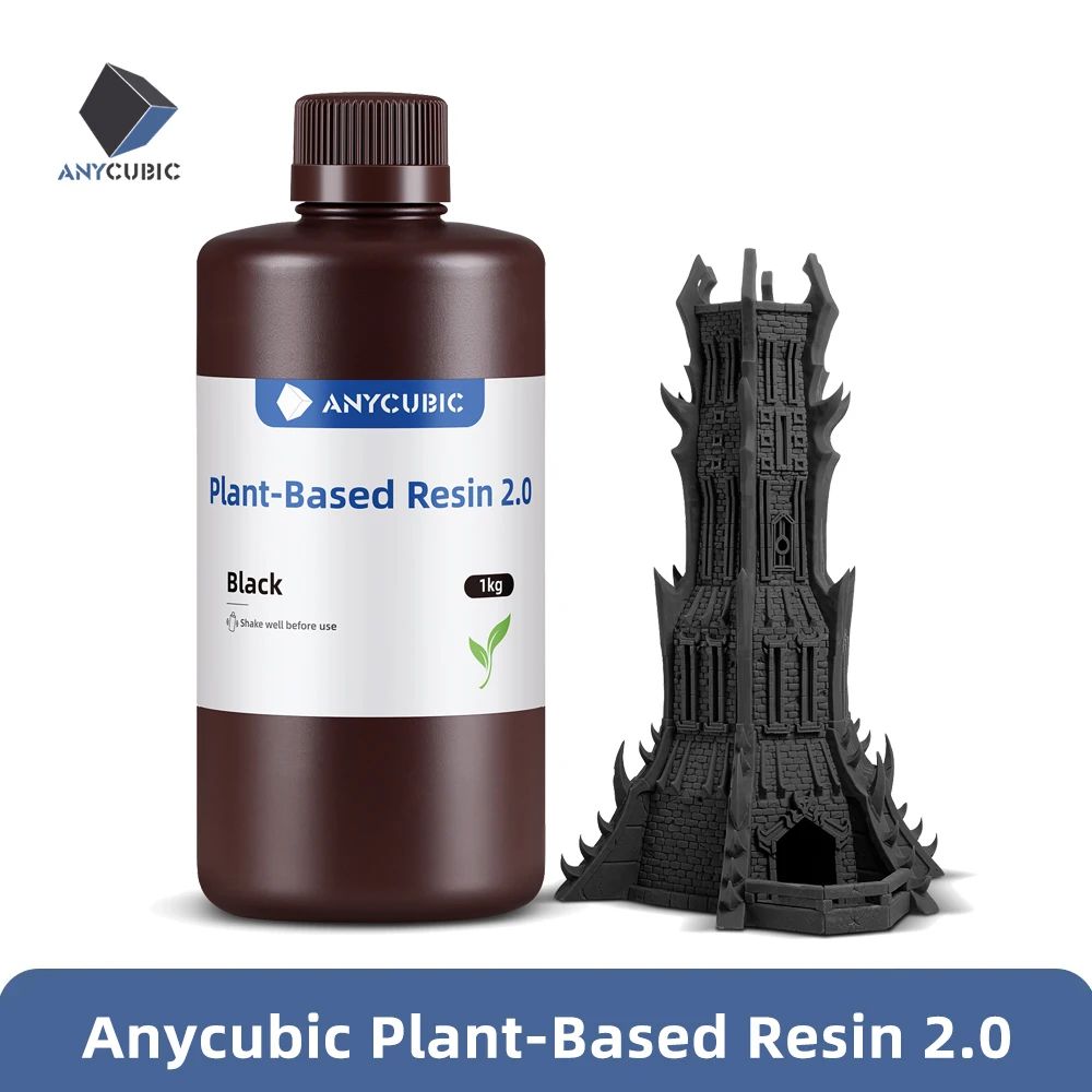 NEWEST ANYCUBIC ECO UV Resin 2.0 For LCD 3D Printer Low Odor Safety 405nm UV Plant-Based Resin High Precision Quick Curing