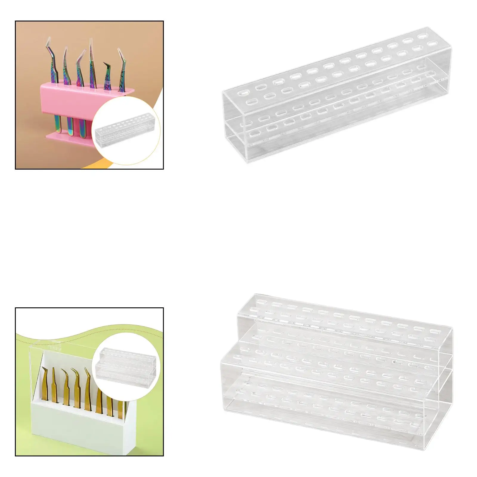 

Tweezers Shelf Holder Storage Box Tabletop Organizer Transparent Eyelash Extension Supplies Organizer for Dresser Cabinet