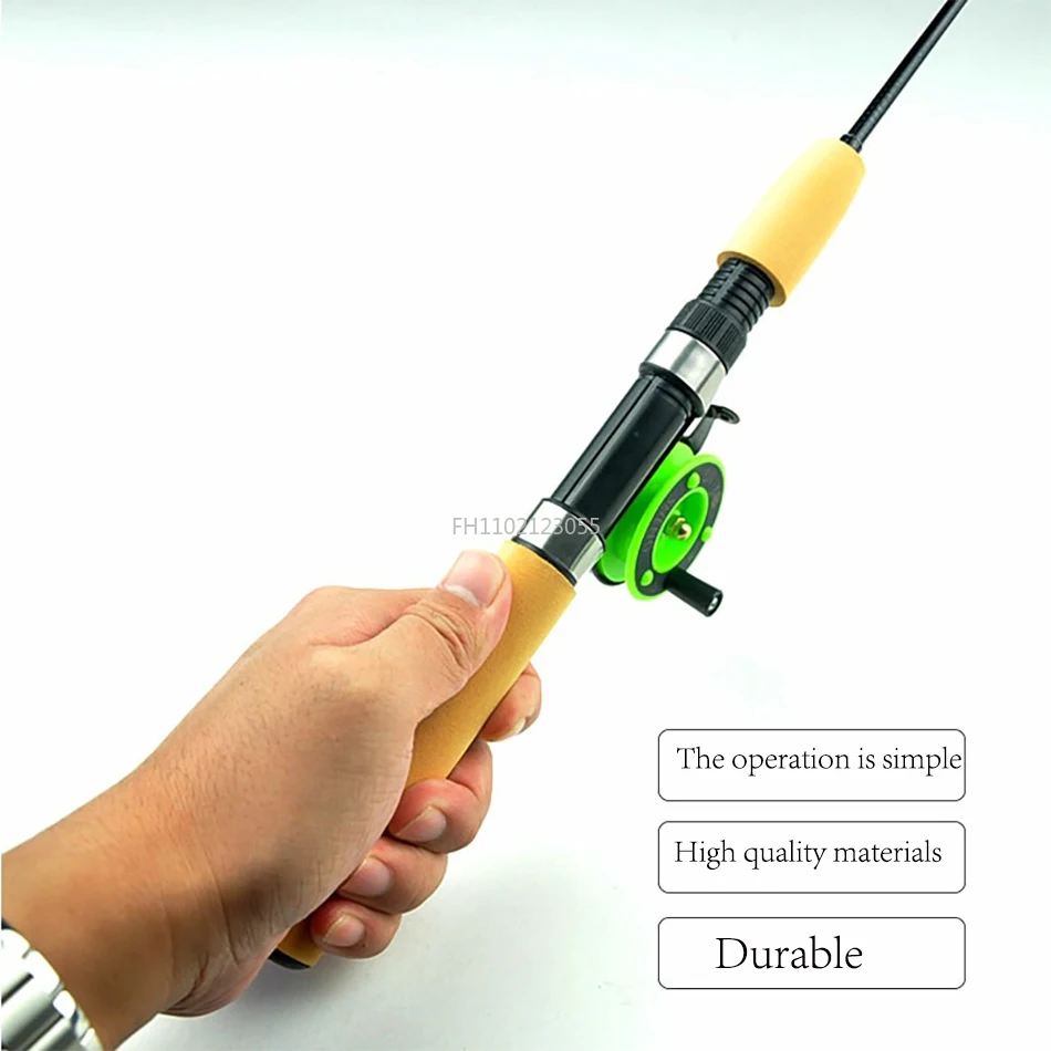 55/65/75cm Mini Telescopic Ice Fishing Rod Portable Carbon Fiber River Shrimp Carp  Pole Winter Fishing Rod Fishing Tools