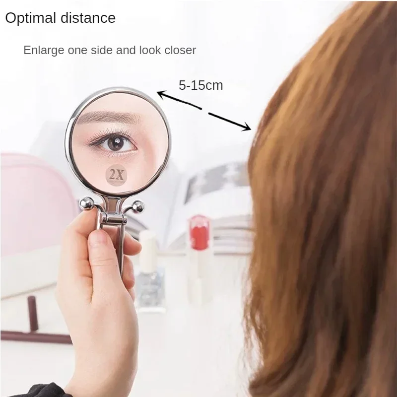 2/5/10X Bright Magnifying Makeup Mirror Handheld Vanity Mirror Folding Hand MirrorPocket Mirror Compact Mirrors Make Up Tools