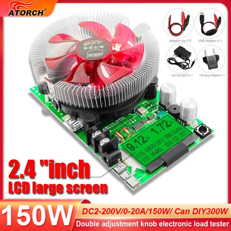 Medidor de Capacidade Acidificada ao Chumbo da Descarga do Lítio da C.c. 12v 24v do Verificador de Usb da Bateria de Carga Eletrônica Atual Constante Ajustável de 200v 150w