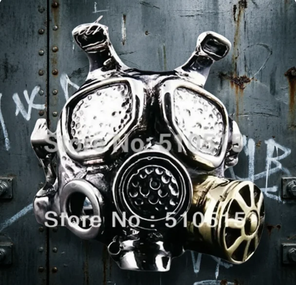 Steampunk Gas Mask Ring Breathing Respirator Machinery Skull Smokehelmet Oddities Daleks Apocalypse Punk Jewelry