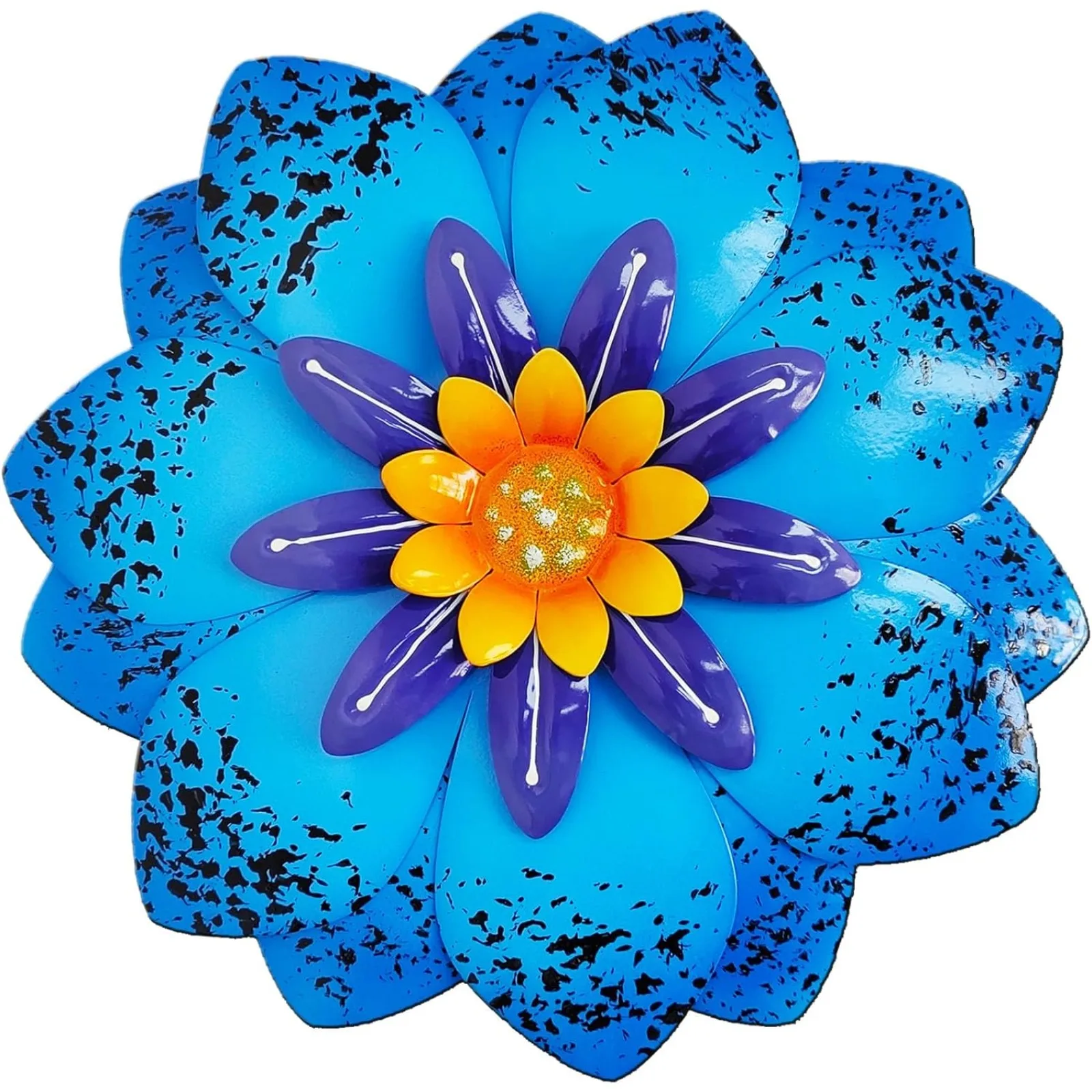 Outdoor Metal Flower Wall Art - Creative Cute Flower Decorations, Wall Hanging Decor for Indoor and Outdoor Spaces