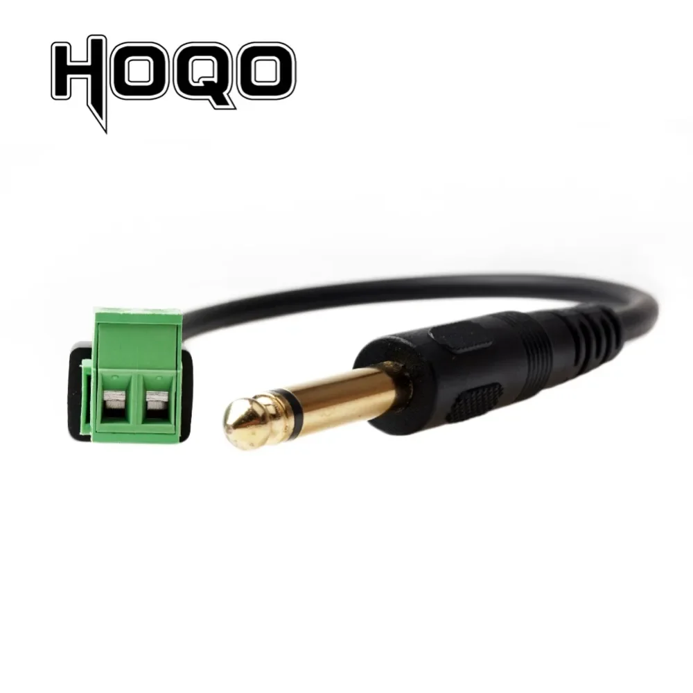 2-pole 6.35mm jack Male to 2P Screw Connector with Shield audio 6.35 mm(1/4) mono jack to Screw Terminal Plug adapter cable