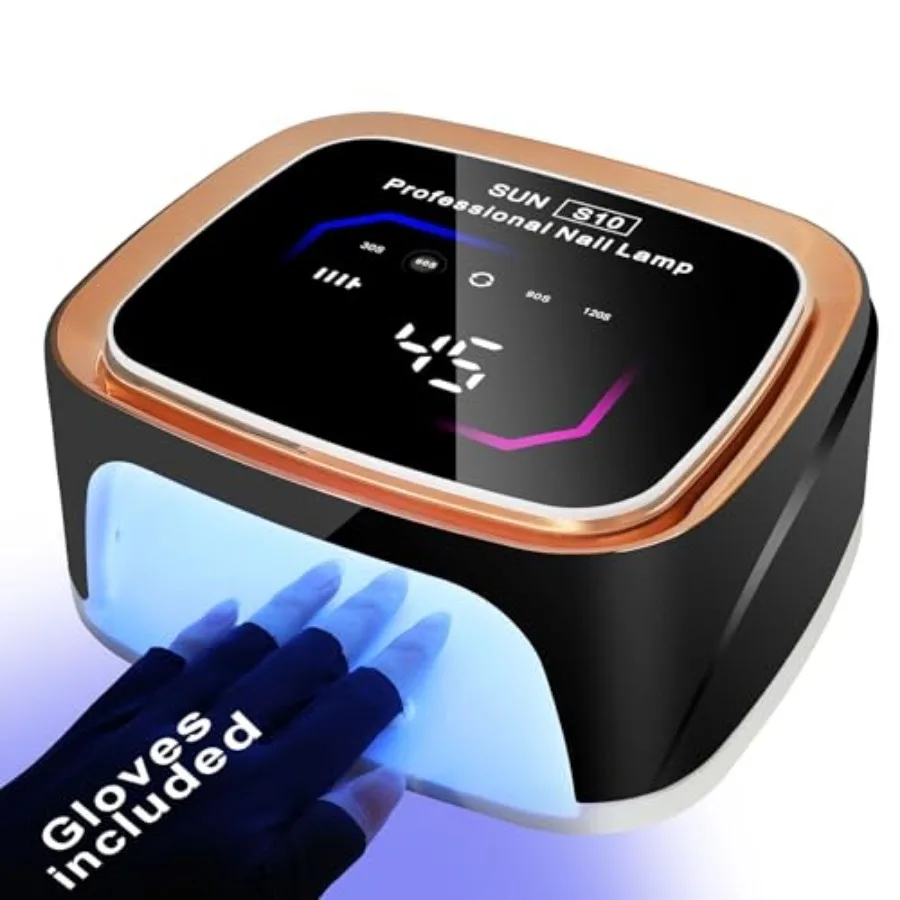 

LIMEGIRL Cordless Black Nail Lamp for Gel X, Professional LED UV Nail Curing Lamp for Gel Nail Polish, Fast Nail Dryer with 4 T