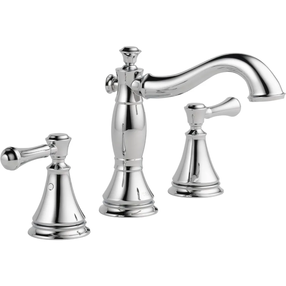 

Faucet Widespread Bathroom Faucet Chrome, Bathroom Faucet 3 Hole, Bathroom Sink Faucet, Metal Drain Assembly, Chrome