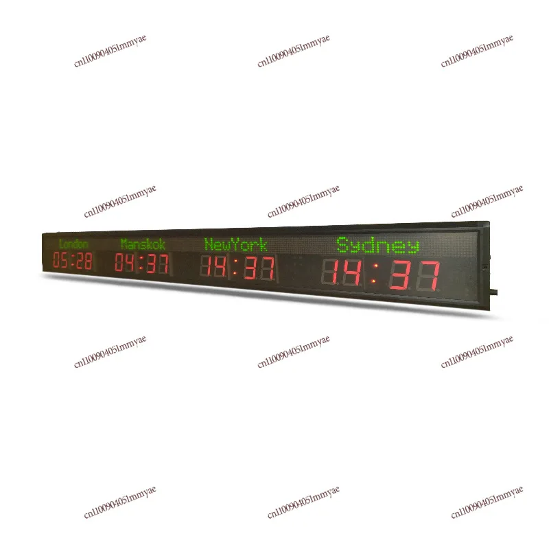 

2.3 Inch World Time and Date Converter Wall Clock Led Multi time Zone Wall Remote Control Indoor LED Display