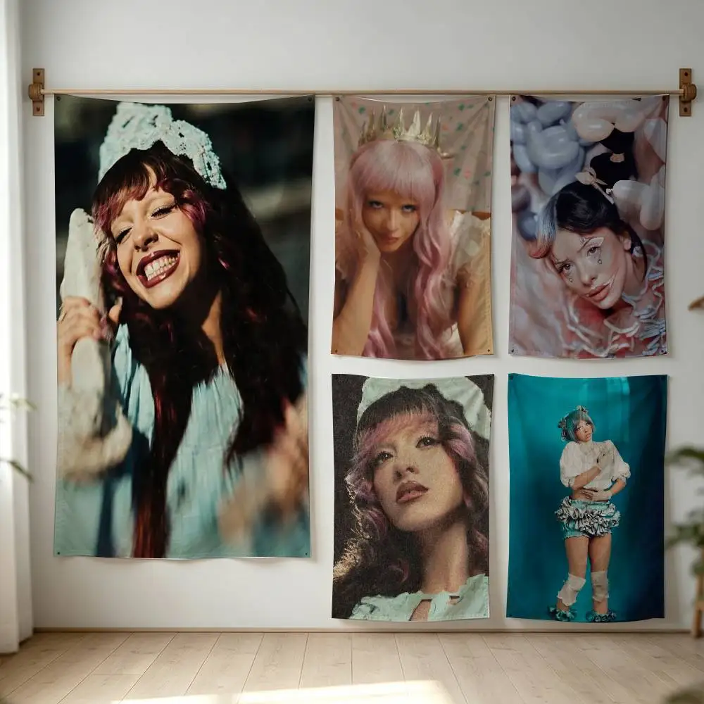 Singer M-Melanie Martinez H-HADES THE SACRIFICE Flag Digital Printing Banner for Garage Wall Out Door Decoration