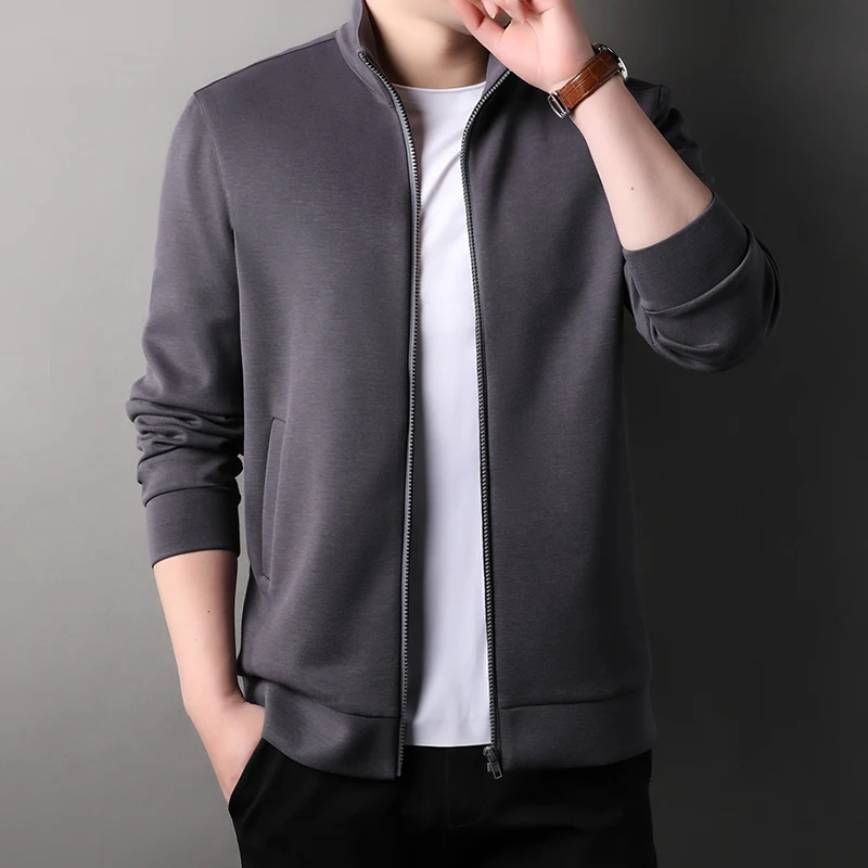 Spring and autumn men's new stand collar jacket middle-aged casual coat men's hoodie