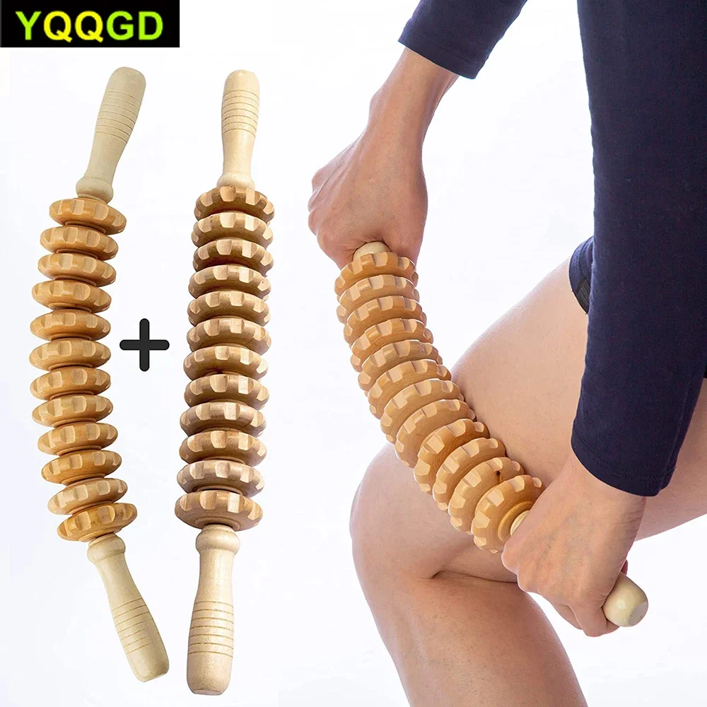 Wood Roller for Stomach Cellulite,Wooden Therapy Massage Tools for Body Shaping,Wood Rolling Massage Stick for Muscle Knots