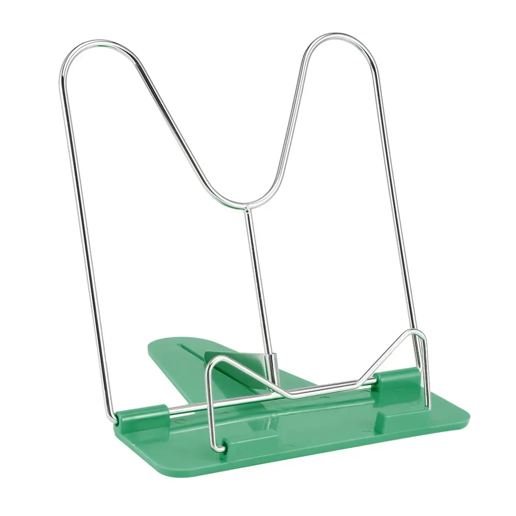 Adjustable Foldable Reading Book Stand Document Holder Desk Office Supply Stainless Steel Rack Plastic Base Reading Boo