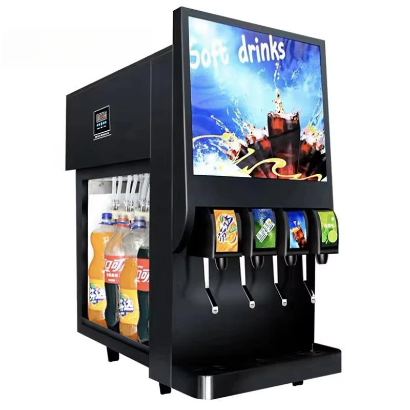 Commercial Carbonated Beverage Cup Machine 3 4 Valve Refrigerated Juice Dispenser for Serving Cola and Other Beverages