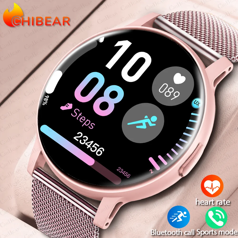 ChiBear Smart Watch Women 1.39 Inch HD Screen Heart Rate Sport Tracker 1ATM Waterproof Bluetooth Call Smartwatch For Android IOS