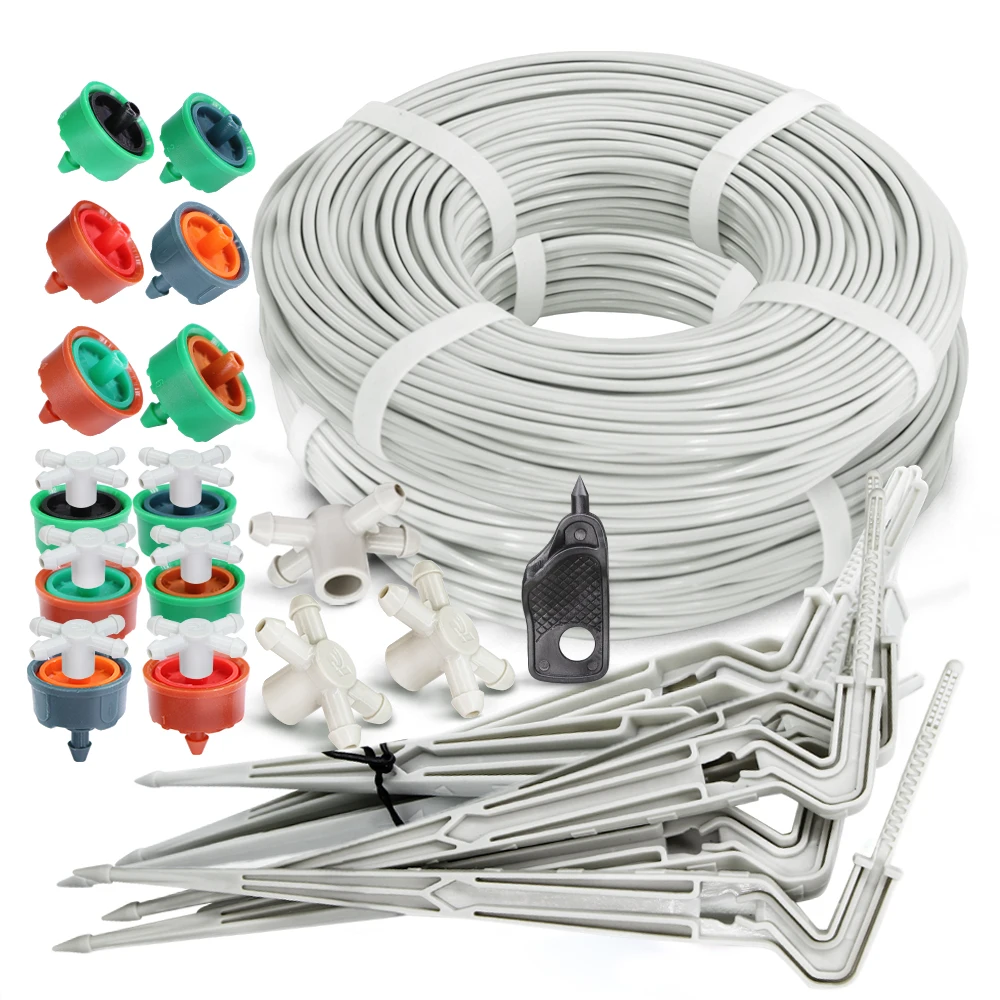 

3/5mm Bend Arrow Drip Irrigation Kit 10Set 2L 4L 8L 16L 20L 25L/H 4Way Dropper Transmitter Watering System for Garden Greenhouse