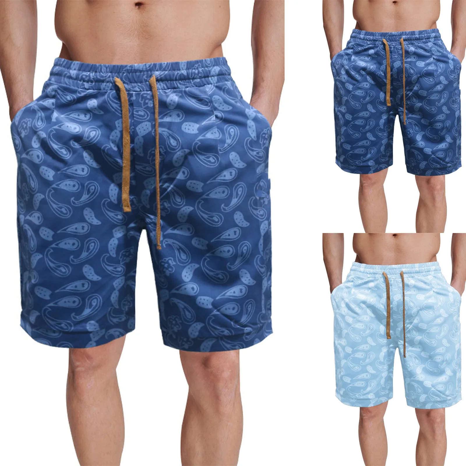 Men's Floral Canvas 2024 Shorts Sturdy Cotton Print Comfortable Summer Trunk Outdoor With Pocket Relaxed Fahion traje de baño