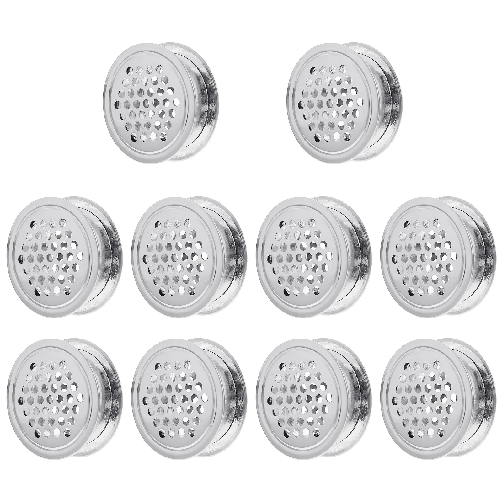Stainless Steel Air Vent Covers 10Pcs Round Breathable Mesh Rustproof Inserts for Computer Desk