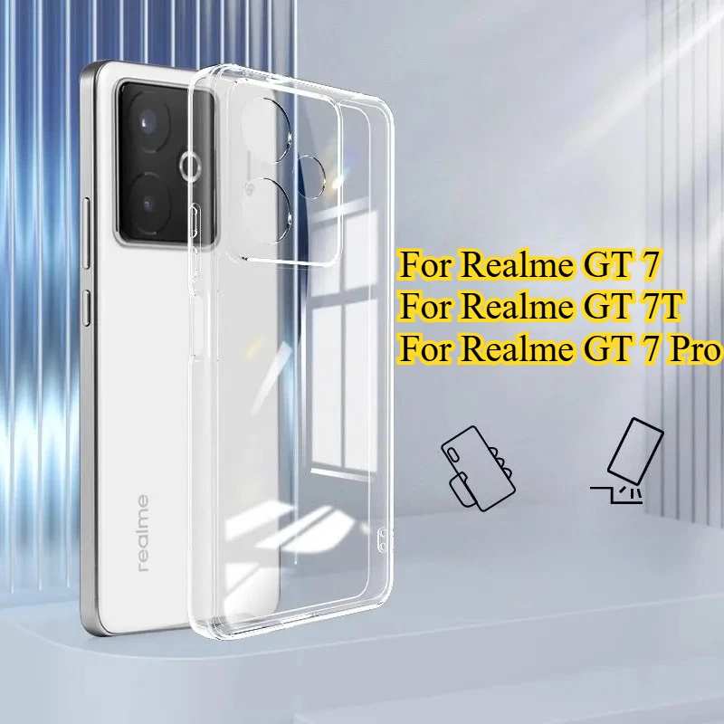 Für OPPO Realme GT 7 7T Transparente Weiche TPU Telefon Fall Für Realme GT 7 Pro Kamera Objektiv schutz Silikon Klar Zurück Abdeckung