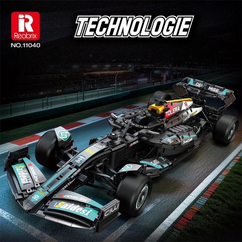 

Reobrix 11040 Профессиональная модель гоночного болида Формулы-1 в масштабе 1:8 с аэродинамичным внешним и внутренним дизайном, точная копия конструкции