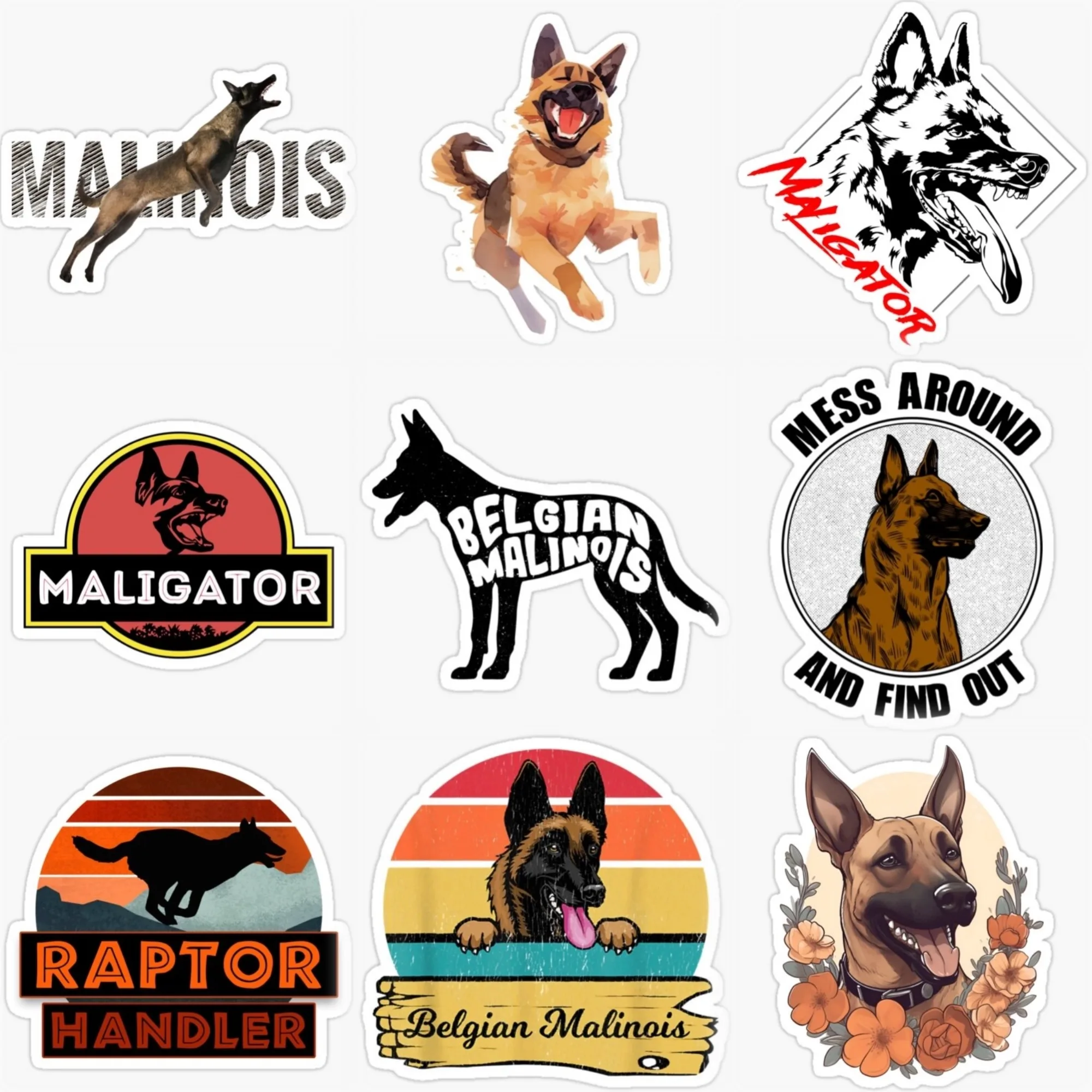 

Бельгийский Малинуа, милый питомец, водонепроницаемая наклейка из ПВХ для украшения автомобиля, фургона, велосипедного шлема, холодильника, настенная наклейка, аксессуары