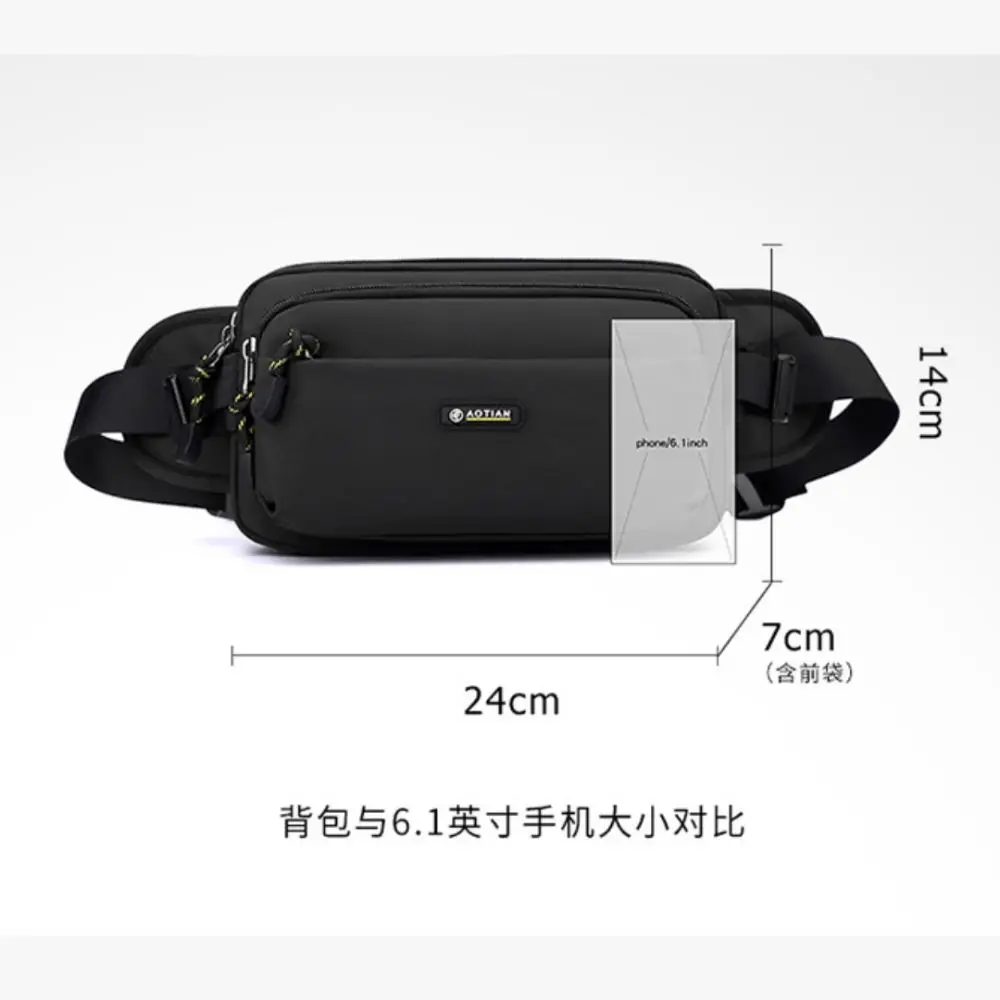 Marsupio da uomo multistrato Borsa a tracolla con tracolla regolabile di grande capacità Borsa da petto da lavoro in tessuto Oxford per viaggi all'aperto