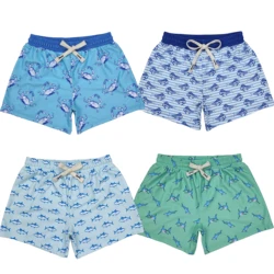 Wholesale Baby Boy Swimming Trunks Beachwear Children Toddler Fish Shorts Kid Swimsuit Children Summer Blue Swimwear Clothing