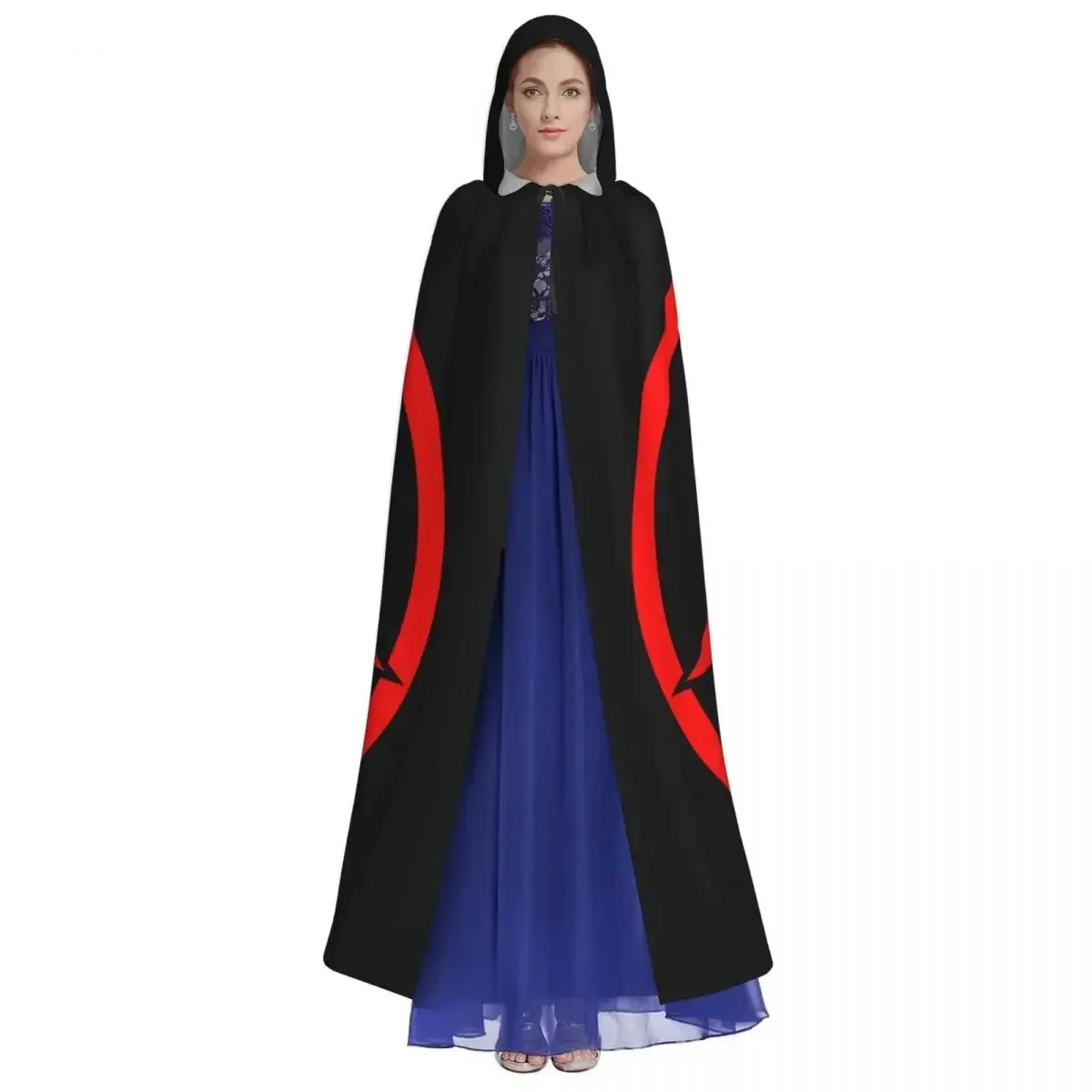 Hooded Cloak Polyester Unisex Witch Cape Costume Accessory Ancient Satanic Pagan Symbol Of The Pentagram