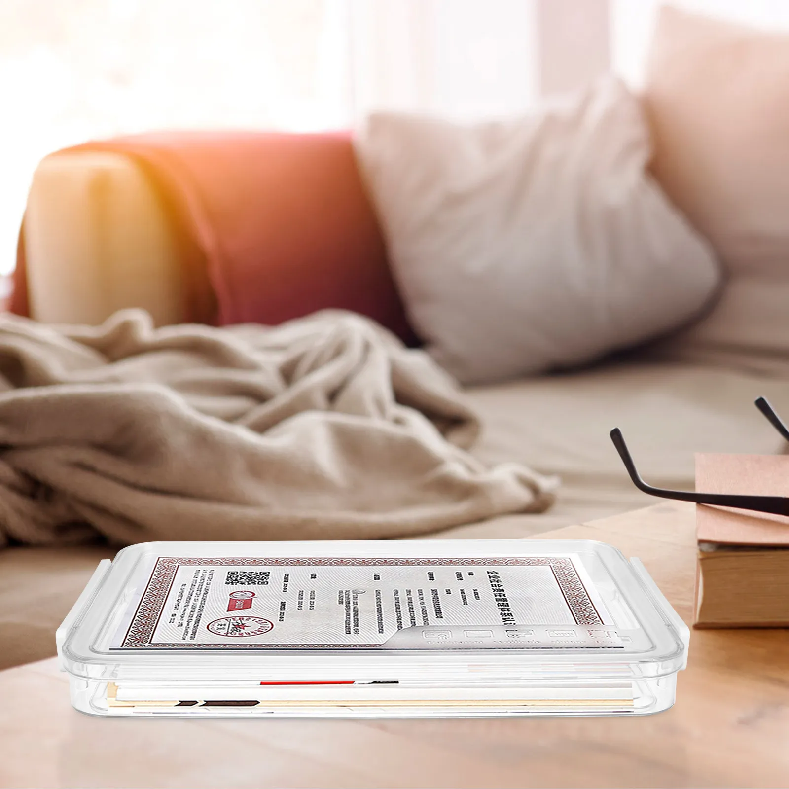 

Lightweight Stylish Document Box with Fine Workmanship High Durability Not Easy to Deform File Storage Organizer for Receipts