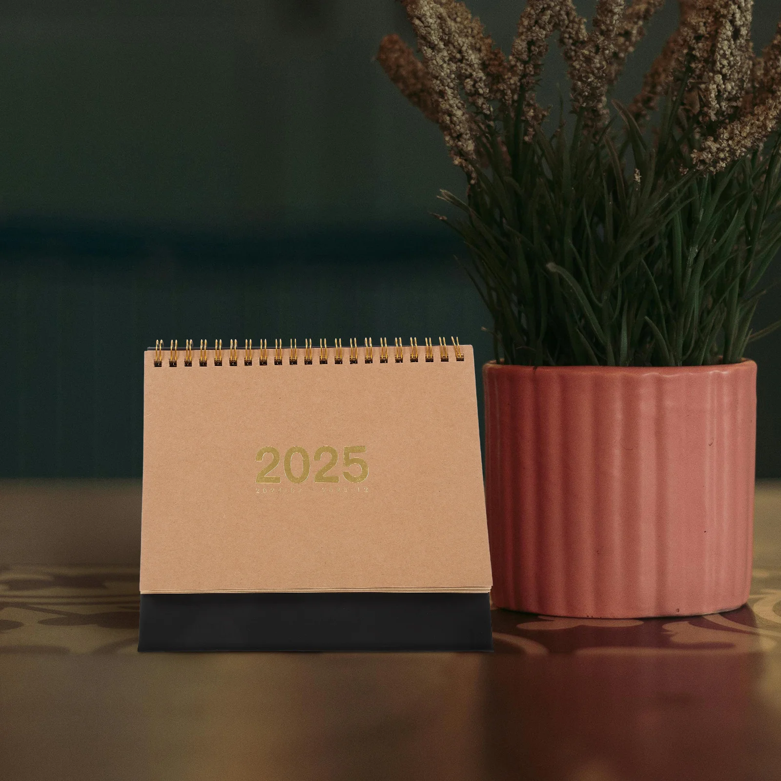 

2025 Desk Calendar Table Cute Desktop Decorative Compact Brown Standing Office