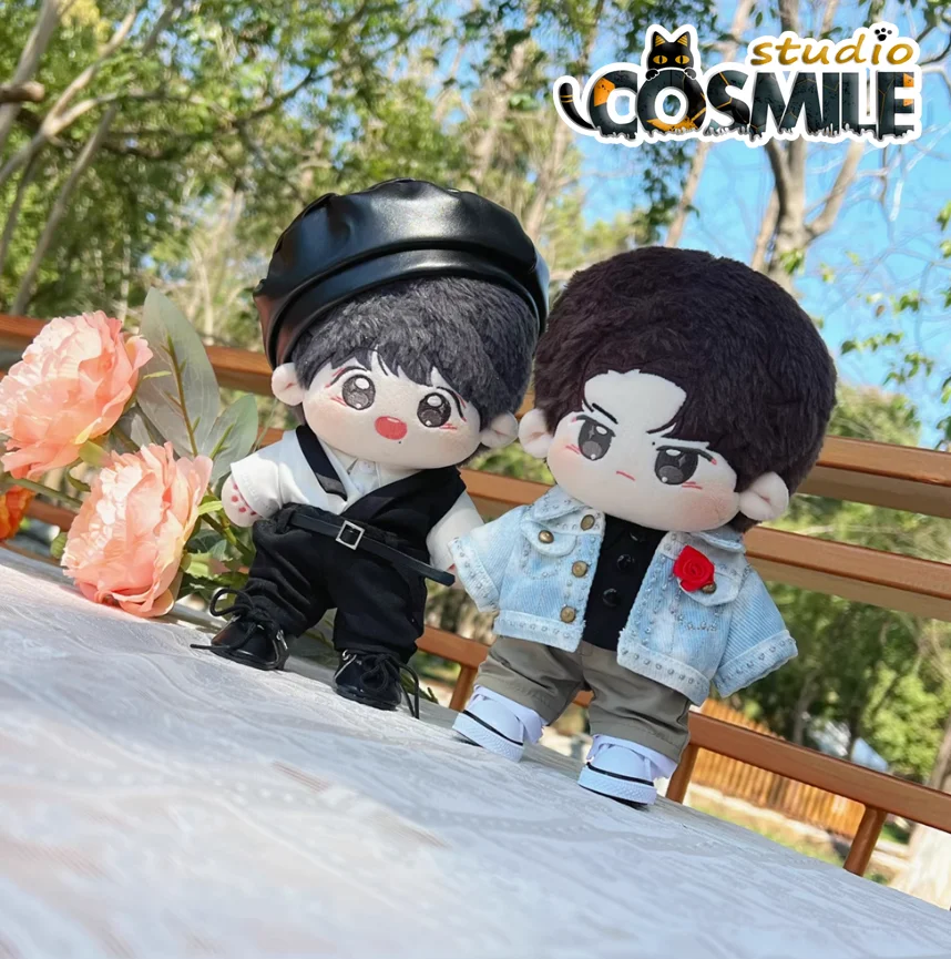 The Untamed Fashion Yibo Wang Yibo Suits Xiao Zhan Leather Jacket Costume Stuffed 20cm Plush Doll Accessories Doll's Clothes GG