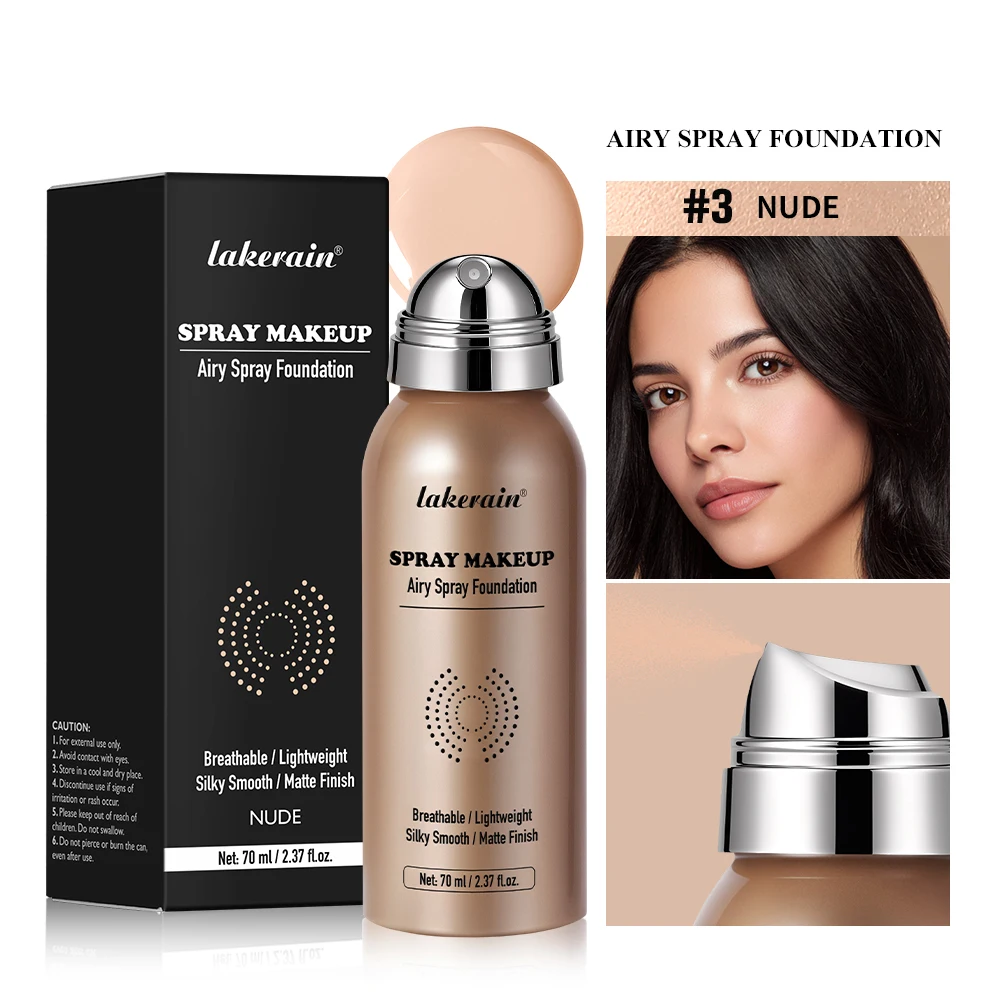 Magic Airbrush Foundation Airy Spray Makeup Silky Mist Buildable Coverage Waterproof Sweat Proof Flawless Matte Finish