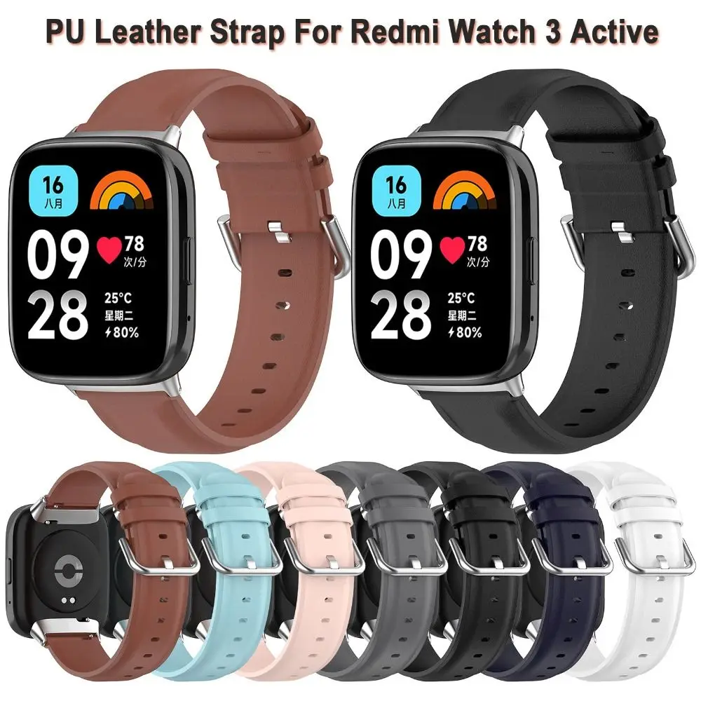 Leather Strap For Xiaomi Redmi Watch 3 Active SmartWatch Sport Replacement Wristband for Redmi Watch3 Active Bracelet Correa