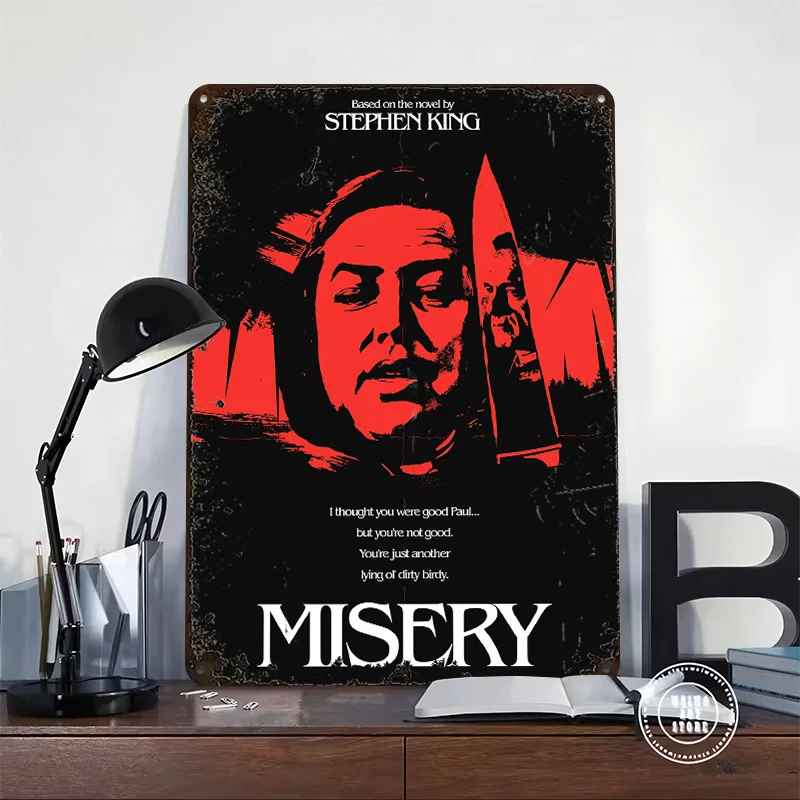 Misery Movie Metal Poster Customized Wall Art Retro Vintage Metal Signs for Man Cave Modern Home Decoration Luxury Custom Plate