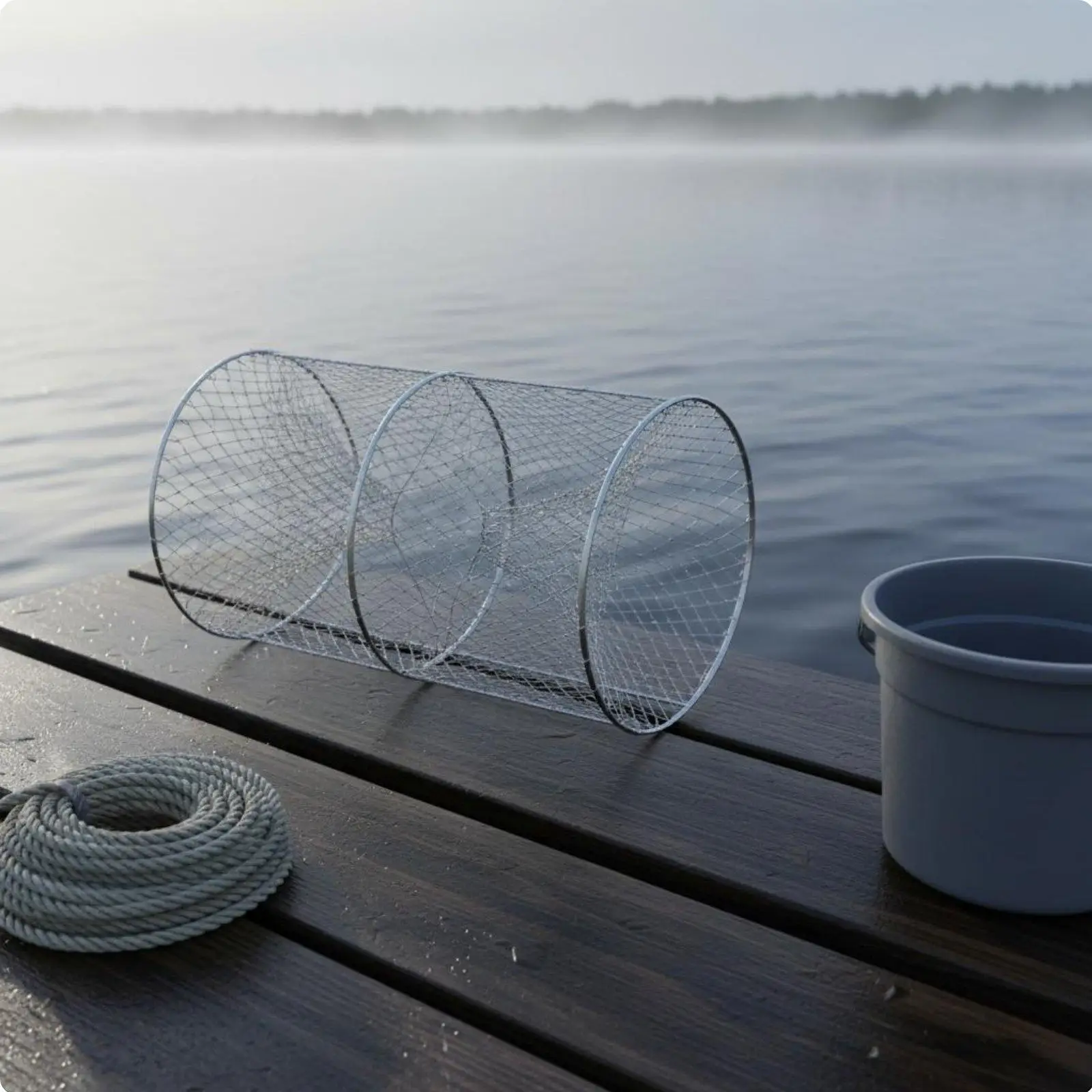 Portable Fishing Basket Net for Carp Catfish Turtle with Tight Mesh Folding Cage