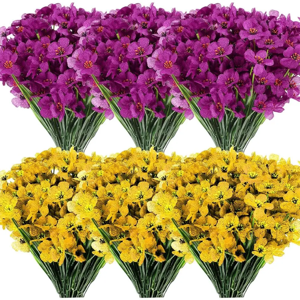 

Искусственные фиолетовые цветы из УФ-стойкого шелка для кладбищенских цветочных композиций, подходят для использования в помещении и на улице, для дворов