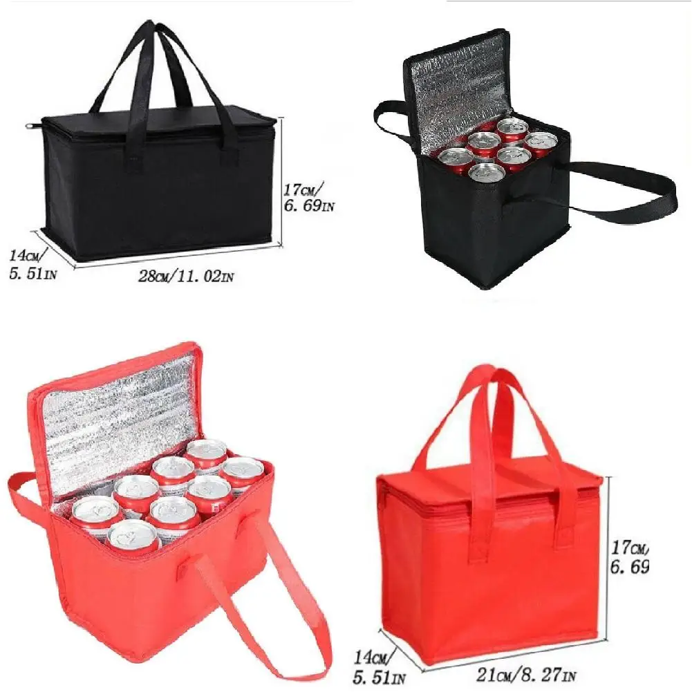 

4PCS Reusable Thermal Bag Insulated Beer Cooler Bag Outdoor Meal Drink Camping BBQ Supplies Zip Trip Bento Bags Lunch Picnic Bag