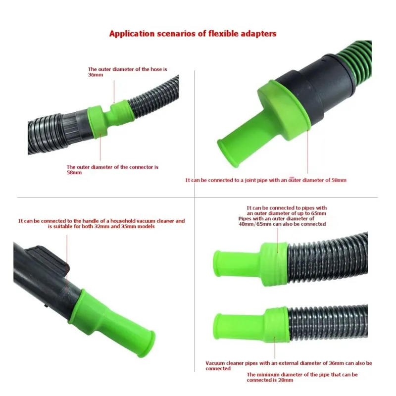[NEWA08R】 Power Tool Connector Vacuum Hose Adapter Set For Festool/Karcher NT WD Vacuum Cleaner Angle Grinder Dust Extraction