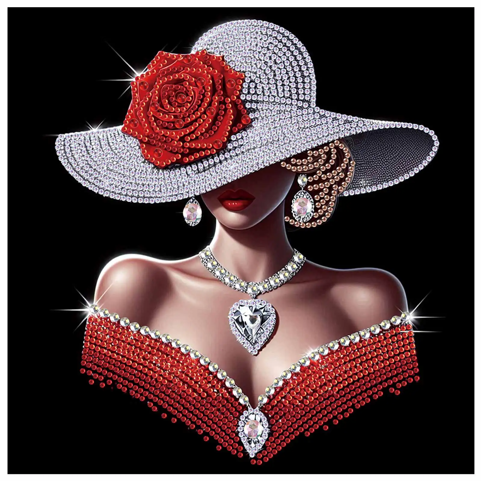 Diamond Art Painting Kits for Adults,DIY Elegant lady Special Shape Diamond Art Kits for Beginner for Home Wall Decoration Gift