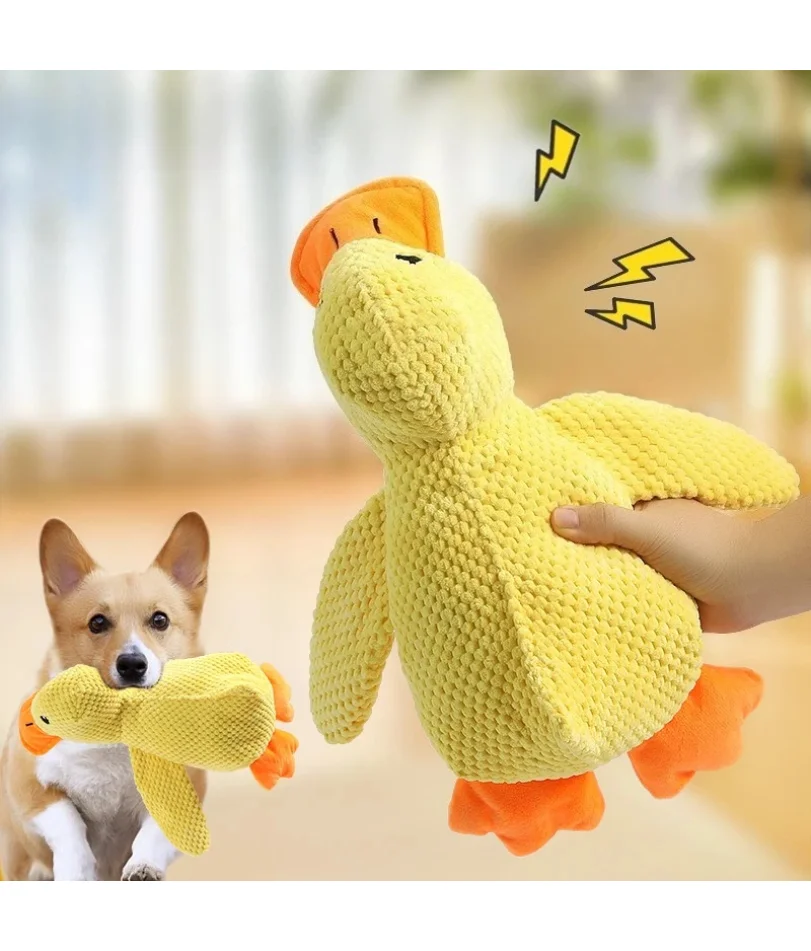 

Plush Companion Sleeping Duck Dog Toys for Small Large Dogs Bite Resistant Teeth Grinding Sound Relief Duck Sound Toy