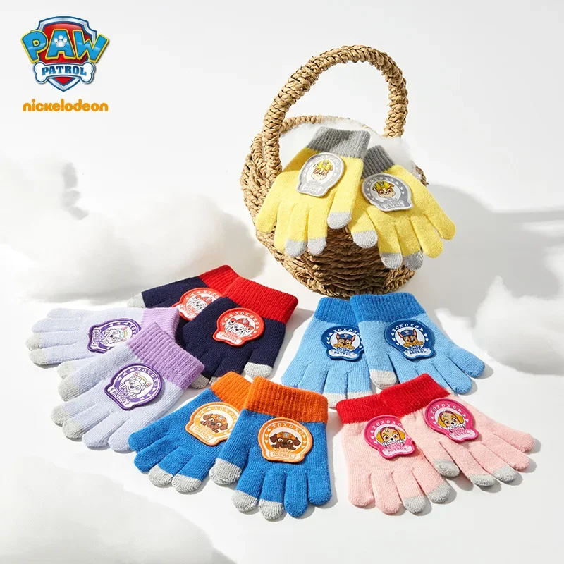 Paw Patrol Kids Gloves Fashion Autumn Winter Knitted Warm Gloves Cartoon Children Outdoor Mittens Boys Girls Gift Accessories