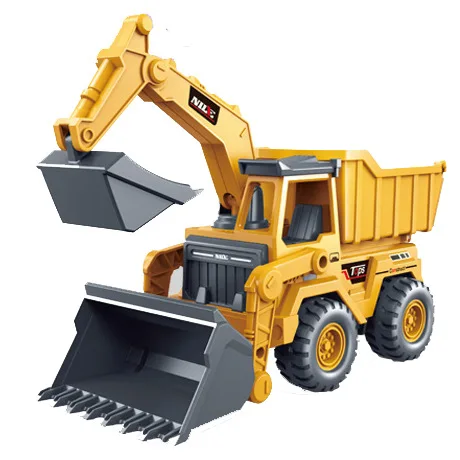 

Children Inertia Car Toy Simulation Engineering Vehicle 2 In 1 Excavator Bulldozer Desktop Game Sliding Driving Car Toy Boy Gift