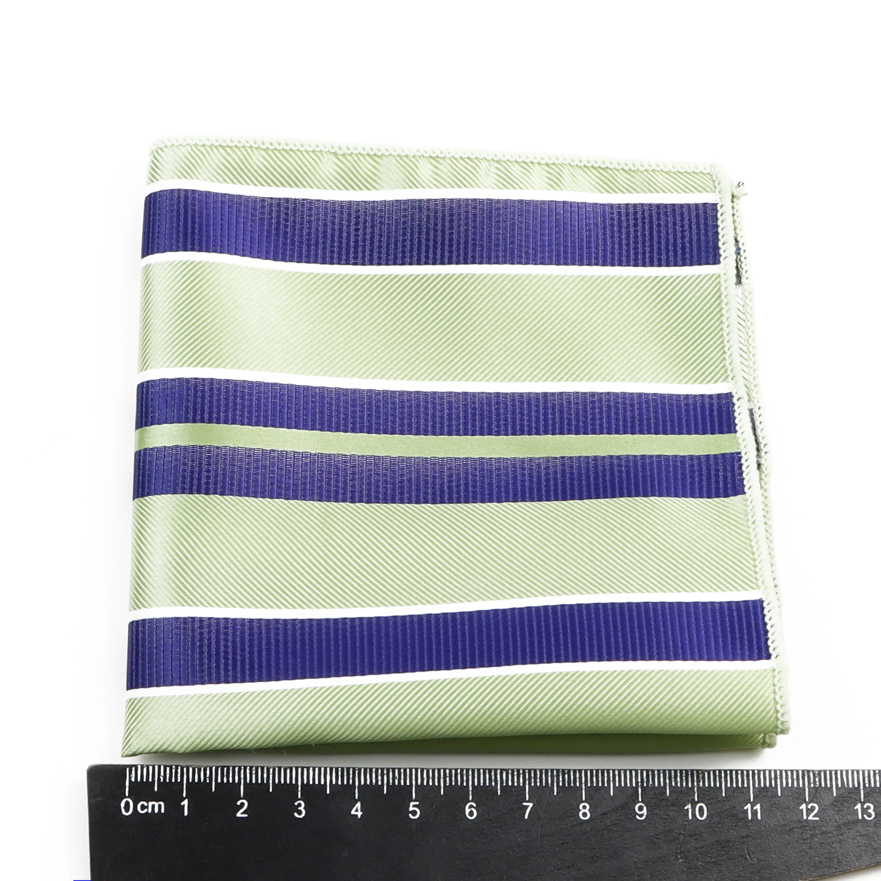 High Grade Classic Striped Hanky Pocket Square Sage Green Jacquard Woven Handkerchief Business Wedding Chest Accessories Gifts