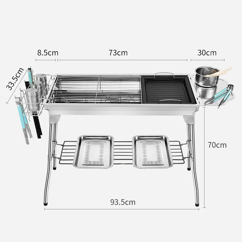 Outdoor stainless steel barbecue grill BBQ carbon oven portable folding barbecue grill Mini Bbq Grill