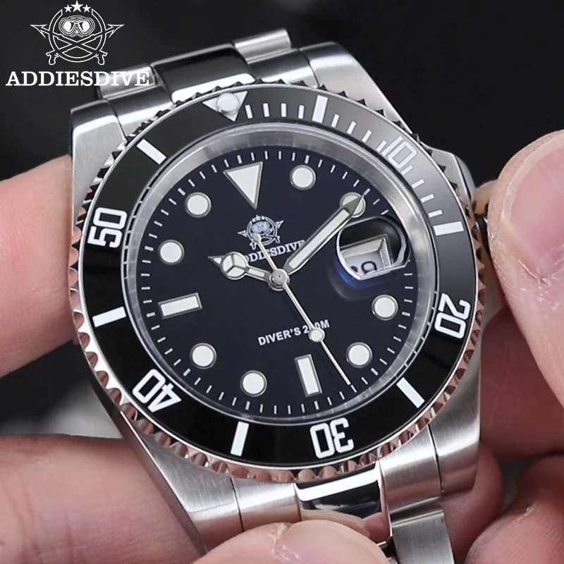 

ADDIESDIVE Dive Quartz Watches For Men Ceramic Bezel 316L Stainless Steel Waterproof Wristwatch Retro C3 Luminous Analog Watch