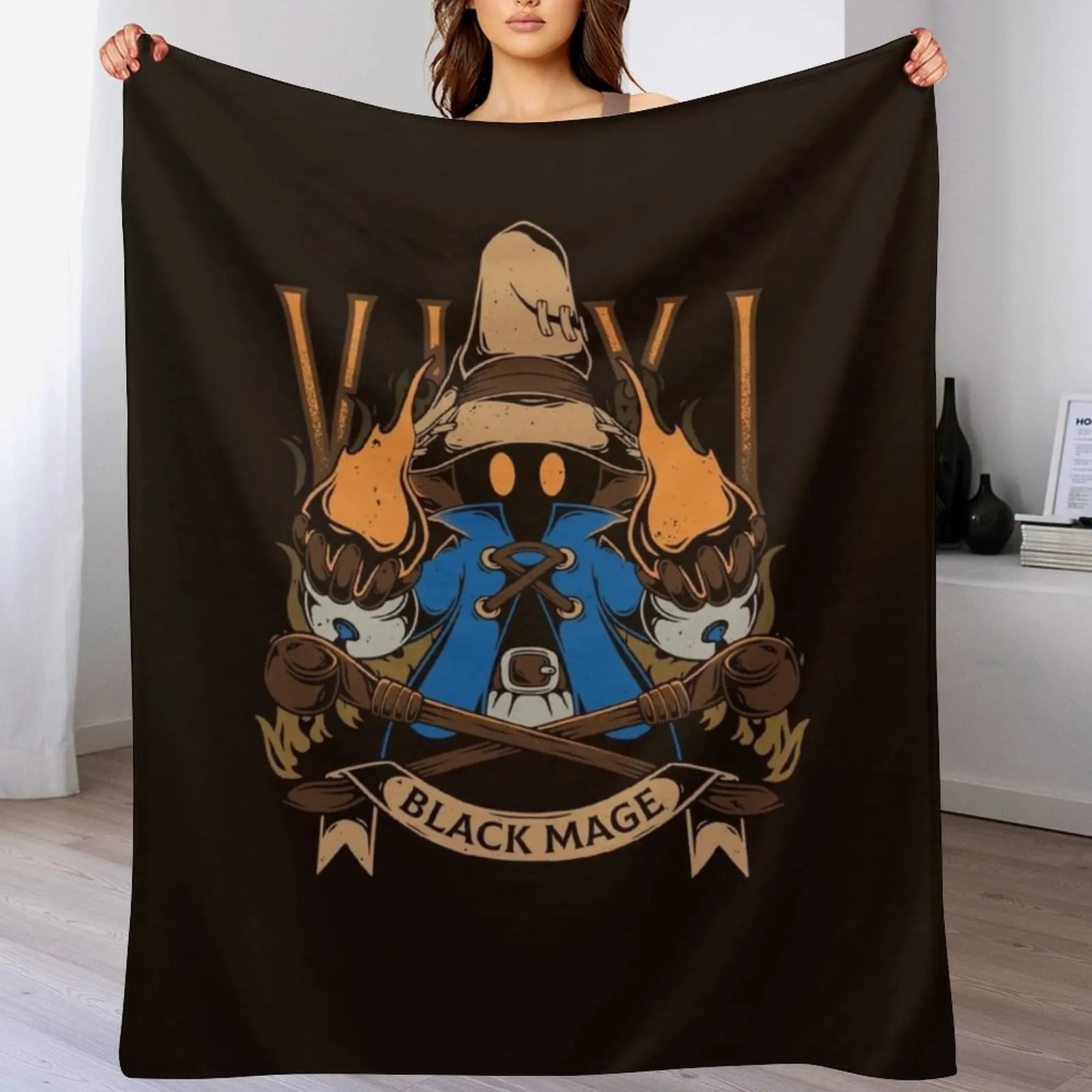 

Vivi Black Mage Throw Blanket Stain Resistant Cozy Warm Blanket