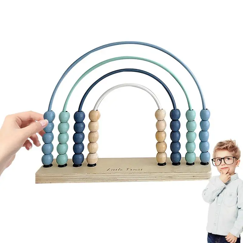 Mathematics Abacus Math Counters Toys Wooden Educational Math Manipulatives Abacus 4 Rows Abacus For Kids Math