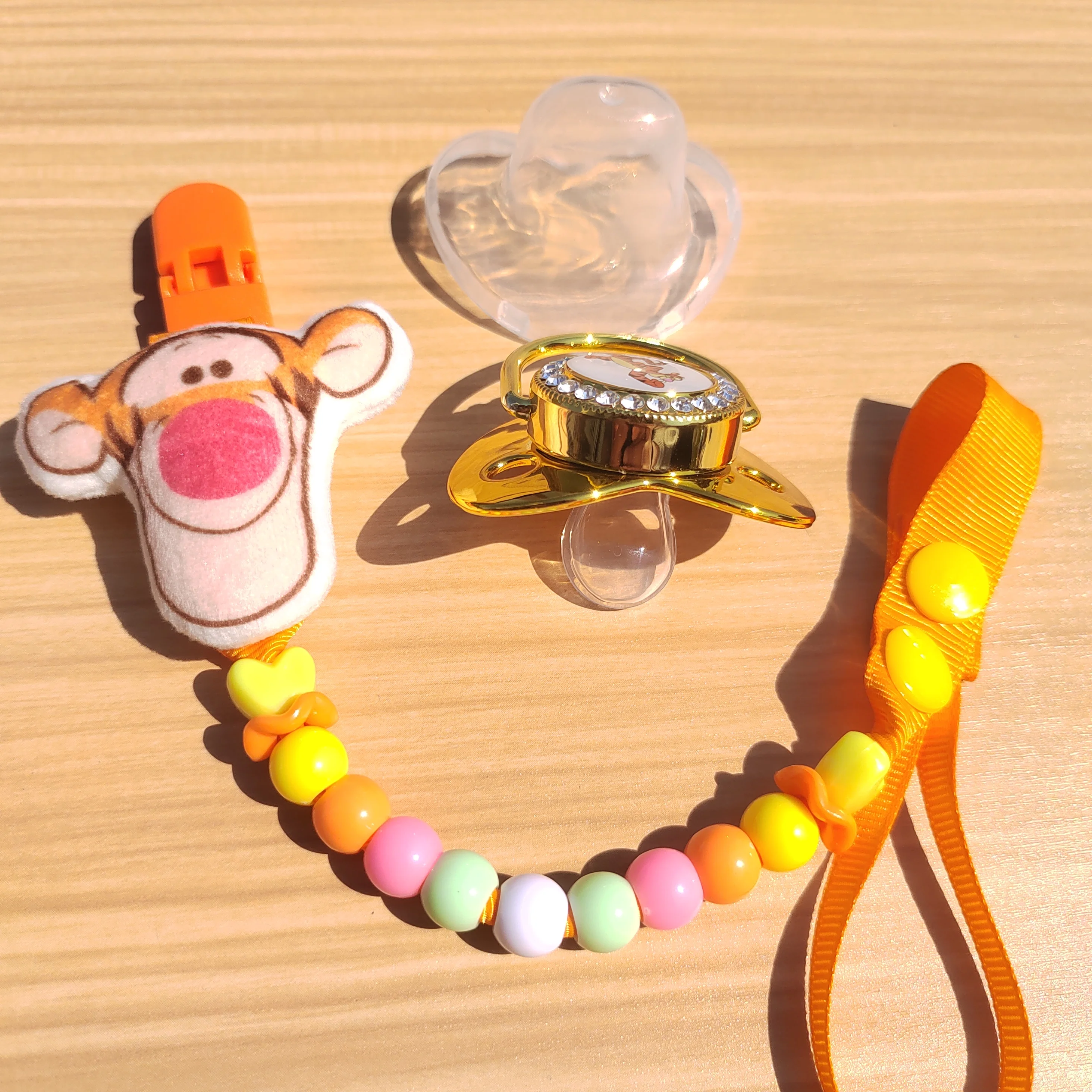 New design Tigger Baby Pacifier clip cover Luxury pacifier for newborn boys and girls silicone nipples Baby shower gift Chupeta