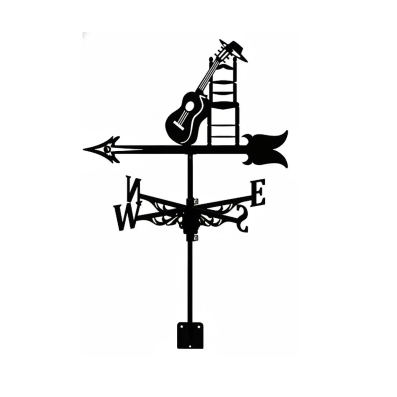 Metal Outdoor Wind Vane Horse Style Solid Construction for Roof Fence Post Garden Yard Art Weatherproof