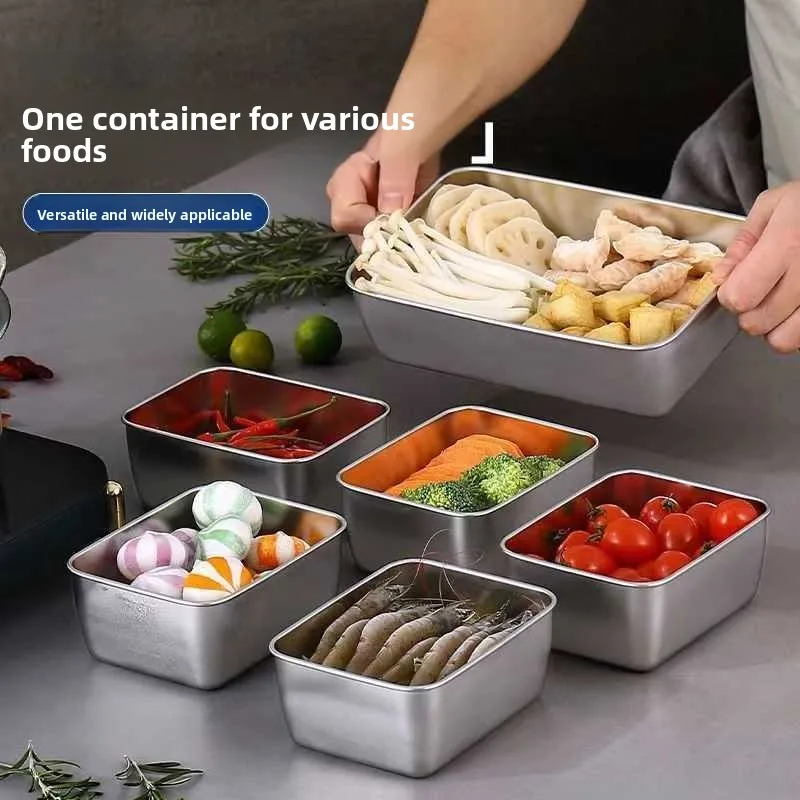 

Stainl Steel Food Storage Box Fren Preservation Commercial Stall Picnic Lunchbox Refrigerator Special Box Sed Cover