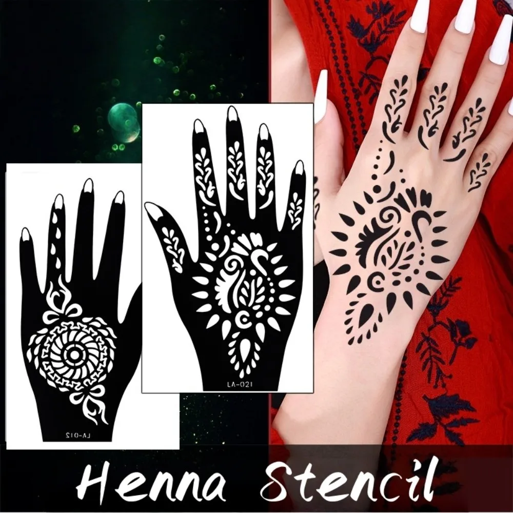 Butterfly Hollow Henna Stencil India Flower Mehndi Tattoo Template Stars Temporary Hand Tattoo Sticker Body Art