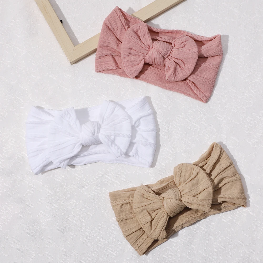 3Pcs/Set Baby Headband Sweet Bowknot Soft Elastic Hair Band Children Turban Kids Headwear Hair Accessories for Newborn Infant